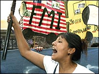 Protesto contra o FMI na Argentina