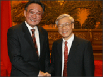 Chủ tịch QH Việt Nam Nguyễn Phú Trọng và Chủ tịch QH Trung Quốc Ngô Bang Quốc