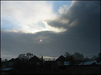 Smoke from the fire drifts over Hertfordshire