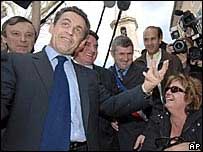 O candidato à Presidência da França Nicolas Sarkozy