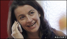 A woman on the telephone