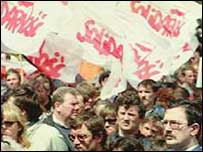 Một cuộc biểu tình của Công đoàn Đoàn kết thời cộng sản