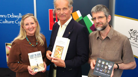 Photograph of the shortlisted authors Terri Wiltshire, Nikolai Tolstoy and Philip Gross © John Briggs