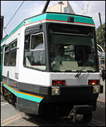 Metrolink tram in Manchester