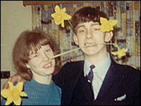 Couple with daffodils