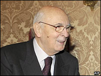 O presidente italiano Giorgio Napolitano