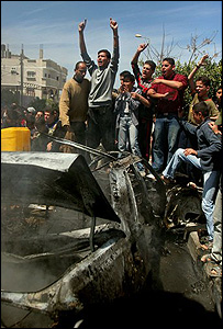 Veículo do militante palestino Khalil al-Quqa