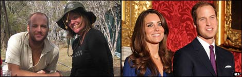 David and Jennifer, and Kate Middleton and Prince William