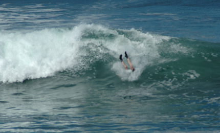 Legs up and Buried, Wicked Witch of the West style. Just hope theres no rock down there. Lensman: Jay. Sept 06