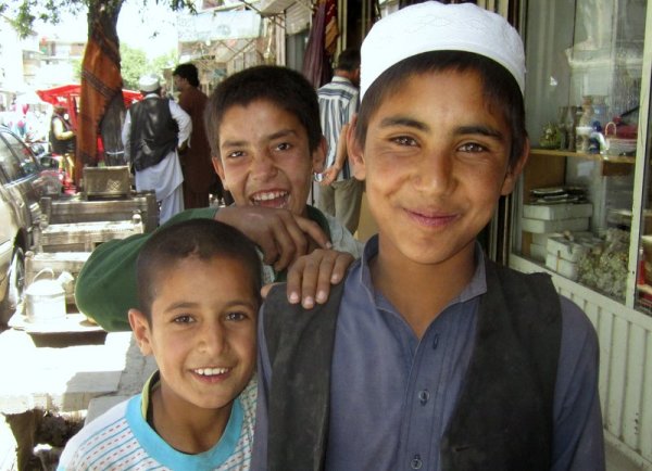 Children in Kabul city centre