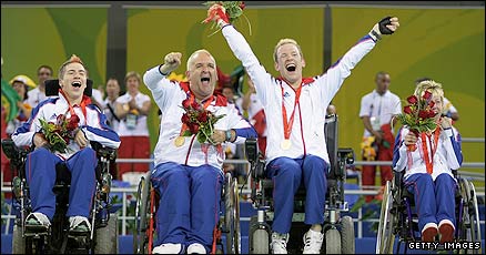 GB's boccia's team celebrate gold