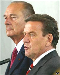 Jacques Chirac ve Gerhard Schröder