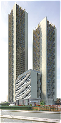 Artist's impression of Greengate towers, Salford