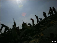 Campo de refugiados na Faixa de Gaza