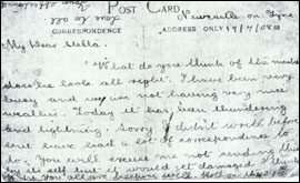 postcard from Jimmy Durham to Stella Robson