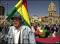 Manifestação na Bolívia