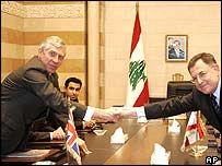 Jack Straw ve Lübnan Başbakanı Fuad Siniora