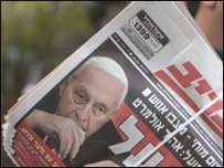 Sharon on newspaper front pages after stroke