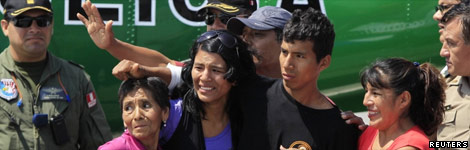 Luis Astuquillca arrives back in Lima.