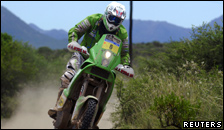 A man riding a motorbike