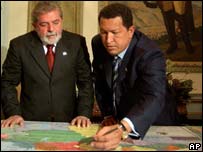 Presidentes Lula e Chávez