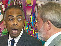 Ministro da Cultura, Gilberto Gil, com presidente Lula