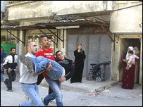 انتقال زخمی به بيمارستان بيت حانون