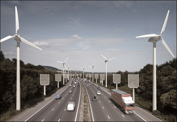 "Artificial trees" along the motorway