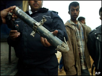 Míssil lançado por Exército israelense