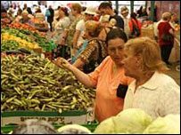 Mercado na cidade israelense de Sderot
