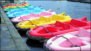 10 pedaloes on the River Dee