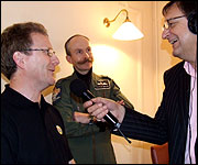 BBC's Andy Harper with Spitfire & Lotus drivers