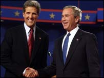 Başkanlık adayları Bush ve Kerry