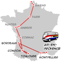 Tom and Ben's route through France