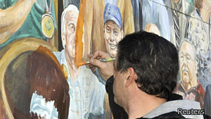 Mural con la imagen de Jerry Sandusky
