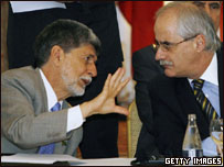 Os ministros de Relações Exteriores do Brasil, Celso Amorim, e da Argentina, Jorge Taiana (foto de arquivo)