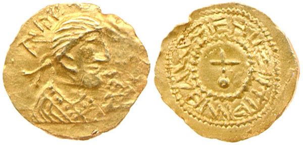 Anglo-Saxon Gold shilling of King Eadbald of Kent (616-640)