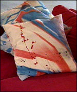 Graffiti art on cushion