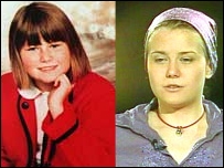 Natascha Kampusch quando criança e hoje