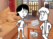 Helen and Tim in the sitting room