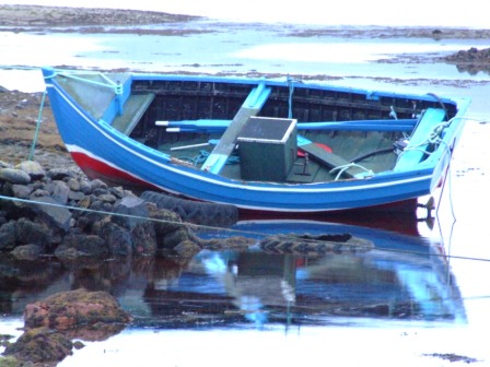 cool blue evening at seashore, Benbecula
