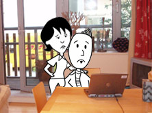 Helen and Michal in the sitting room