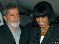 O presidente Luiz Inácio Lula da Silva e a primeira-ministra da Jamaica, Portia Simpson Miller