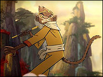 An image of The Monkey King in action in the BBC's Olympic title sequence