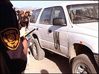 خودرو کارمندان ربوده شده سازمان ملل متحد در کابل 