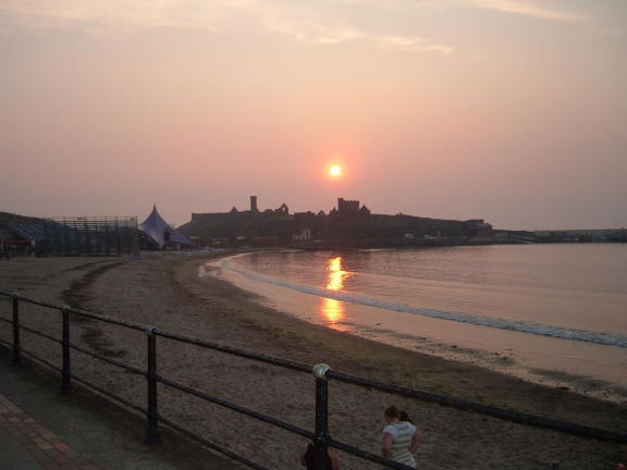 Sunset over Peel Castle