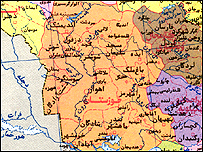 نقشه استان خوزستان