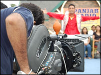 Filming in Leazes Park