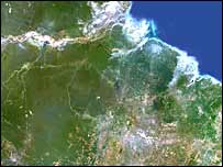 Foto de satélite mostra devastação na Floresta Amazônica