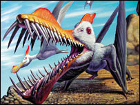 Desenho de um pterossauro, por Luiz Rey